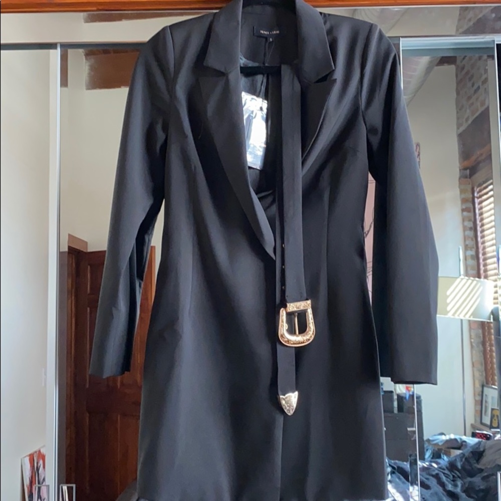 Black Blazer Dress with belt